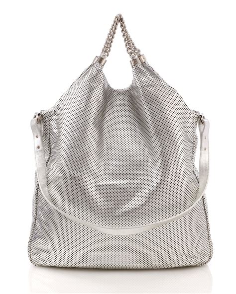 Metallic silver leather 'Rodeo drive' hobo bag 